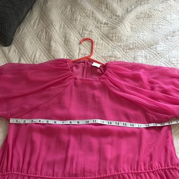 H&M Chiffon Cerise Maxi Dress Long Dress Sz M - Picture 8 of 15